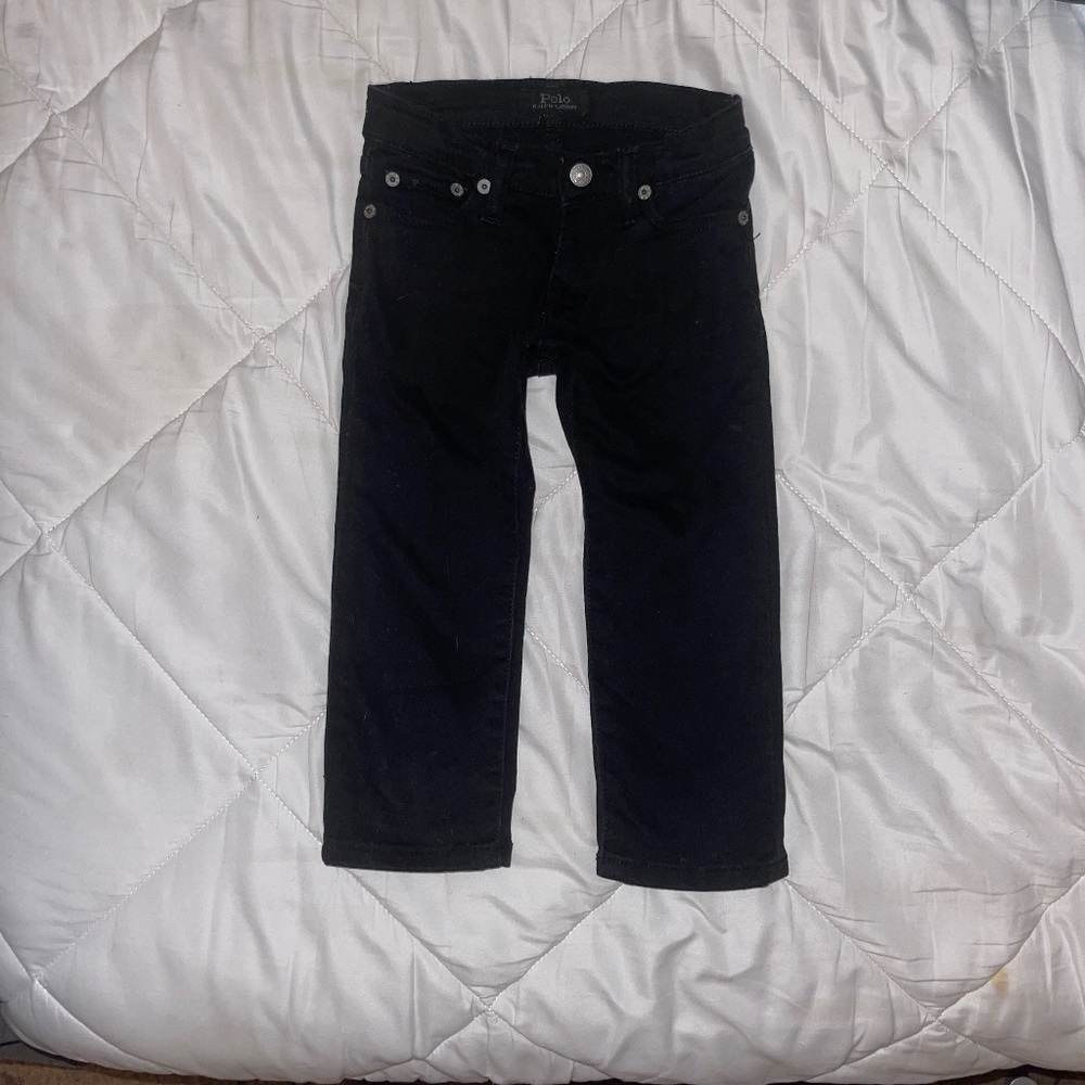 Toddler Boy Black Polo Jeans 2T